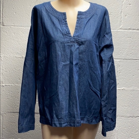 universal thread denim chambray pullover top - Picture 1 of 6